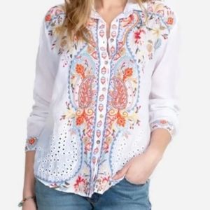 Johnny Was Workshop Tikal Embroidered top